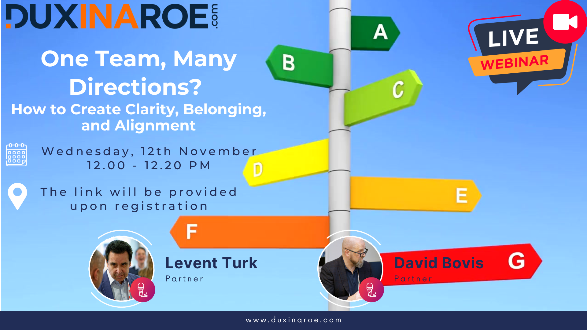 Dux Webinars - No.7 |One Team, Many Directions? Why Clarity Isn't Enough Without Belonging